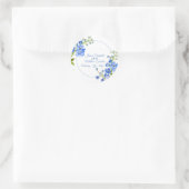 Delphinium bloemenblauw waterverf kunst bruiloft ronde sticker (Tas)