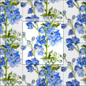 Delphinium botanische kunst blauwe groene witte st stof (Delen)