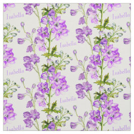 Delphinium botanische kunst paarse witte naamstof stof