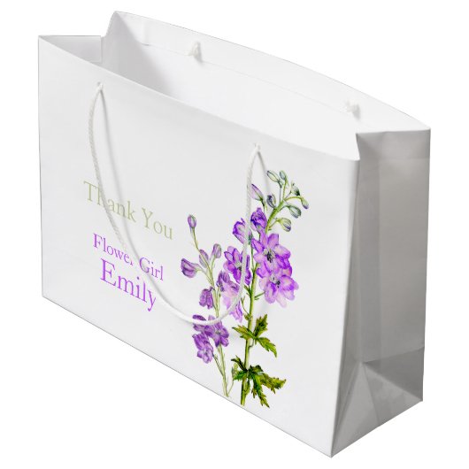 Delphinium bruidsmeisje cadeautas tasje (Achterkant Gekanteld)