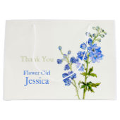 Delphinium bruiloft blauwe bloem meisje gunst cade large cadeautasje (Voorkant)