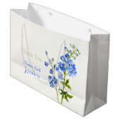 Delphinium bruiloft blauwe bloem meisje gunst cade large cadeautasje (Voorkant Gekanteld)