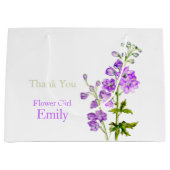 Delphinium bruiloft bloem meisje gunst cadeau tas groot cadeauzakje (Voorkant)