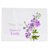 Delphinium bruiloft bloem meisje gunst cadeau tas groot cadeauzakje (Achterkant)