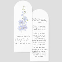 Delphinium | Eenvoudige rouwherdenkingsbladwijzer