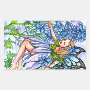 Delphinium Fairy Rechthoekige Sticker