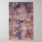 Delphinium Flowers Grunge Digital Art Poster (Voorkant)