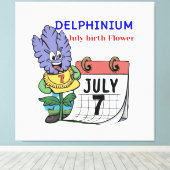 Delphinium - Geboortebloem voor juli Canvas Afdruk (Insitu (Houten vloer))