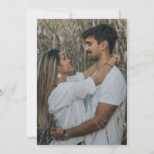 Delphinium geschilderde blauwe bloem foto bruiloft save the date (Achterkant)