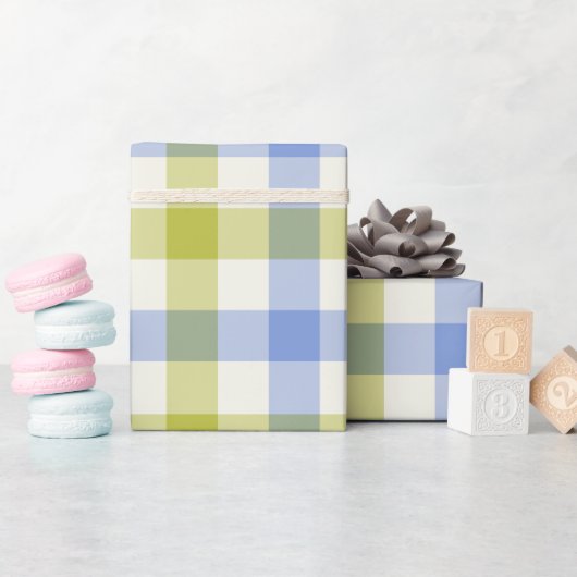 Delphinium Gingham - Inpakpapier (Baby Shower)
