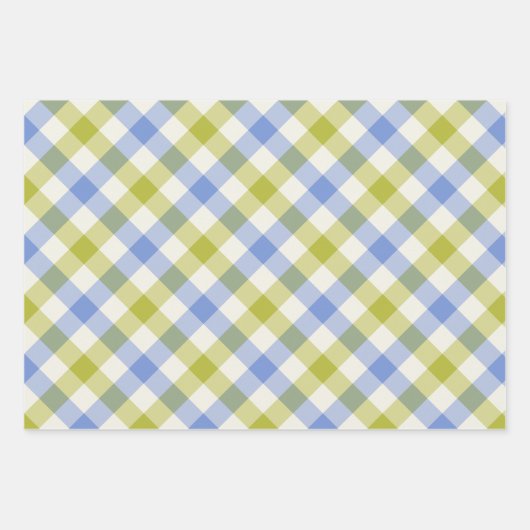 Delphinium Gingham Inpakpapier Vel (Voorkant)