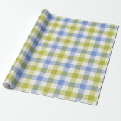 Delphinium Gingham - Wrapping Paper Cadeaupapier (Uitgerold)