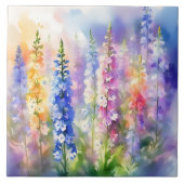 Delphinium impressionist levendig tegeltje (Voorkant)