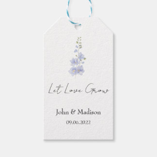 Delphinium | Laat de liefde groeien huwelijkszaad Cadeaulabel