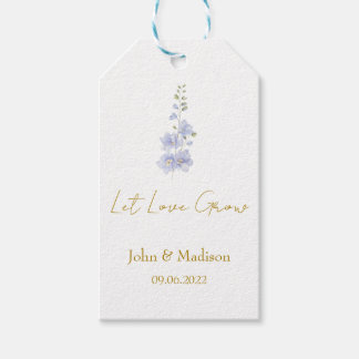 Delphinium | Laat de liefde groeien huwelijkszaad Cadeaulabel