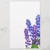 Delphinium Larkspur Floral Garden Stationery Briefpapier (Voorkant)