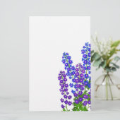 Delphinium Larkspur Floral Garden Stationery Briefpapier (Staand voorkant)