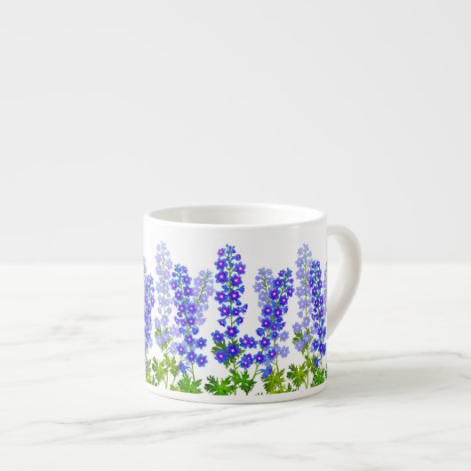 Delphinium Larkspur Flower Garden Espresso Mok (Voorkant rechts)