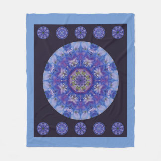 Delphinium mandala fleece deken