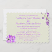 Delphinium paarse waterverf bruiloft uitnodiging (Achterkant)