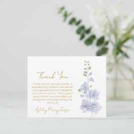 Delphinium | Rouwkaart bedanken  Bedankkaart