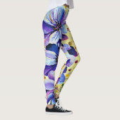 Delphiniumbloemen schilderen leggings (Rechts)