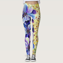Delphiniumbloemen schilderen leggings