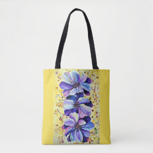 Delphiniumbloemen schilderen tote bag