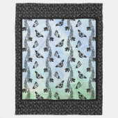 Delphiniums en Butterflies op Sky Fleece Blanket Deken (Voorkant)