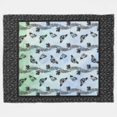 Delphiniums en Butterflies op Sky Fleece Blanket Deken (Voorkant (Horizontaal))