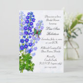 Delphiniums Floral Bridal Shower Invitation Kaart (Staand voorkant)