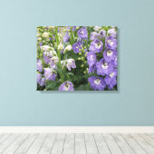 Delphinum Bloemen Verpakt Canvas Afdruk (Insitu (Houten vloer))