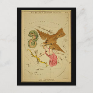 Delphinus, Sagitta, Aquila en Antinous Briefkaart