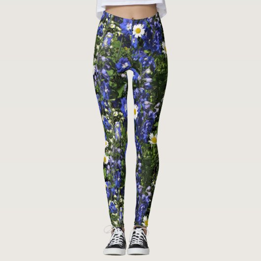 Delpininiums en Daisies Leggings (Voorkant)