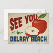 Delray Beach Florida Apple - Vintage Travel Briefkaart (Voorkant / Achterkant)