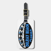 Delray Beach Florida blauwe palmen Bagagelabel (Voorkant verticaal)