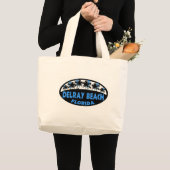 Delray Beach Florida blauwe palmen Grote Tote Bag (Voorkant (product))