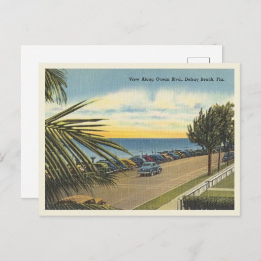 Delray Beach, Florida  Ocean Boulevard Briefkaart (Voorkant / Achterkant)