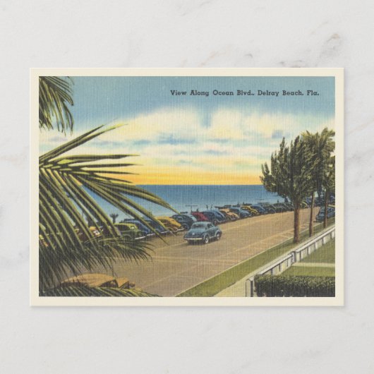 Delray Beach, Florida Ocean Boulevard Briefkaart (Voorkant)