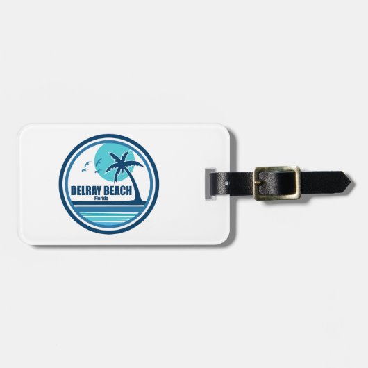 Delray Beach Florida Palm Tree Birds Bagagelabel (Voorkant horizontaal)