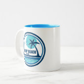 Delray Beach Florida Palm Tree Birds Tweekleurige Koffiemok (Voorkant links)