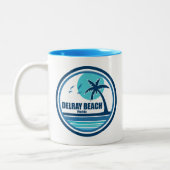 Delray Beach Florida Palm Tree Birds Tweekleurige Koffiemok (Links)