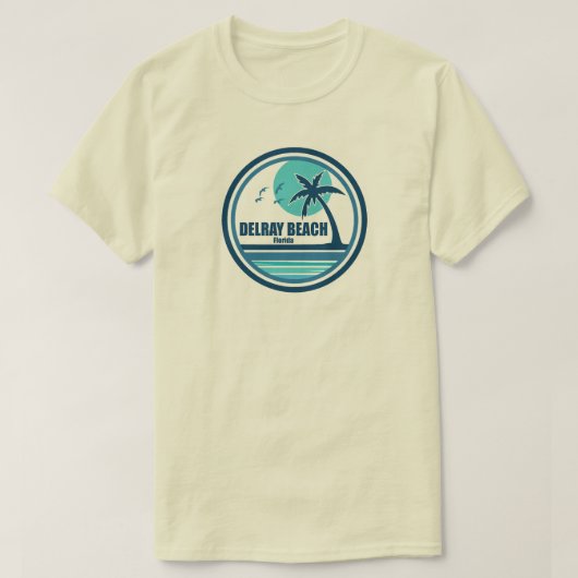Delray Beach Florida Palmboom Vogels T-shirt (Design voorkant)