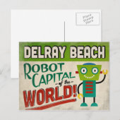 Delray Beach Florida Robot - Funny  Briefkaart (Voorkant / Achterkant)