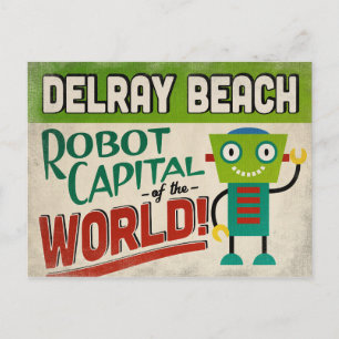 Delray Beach Florida Robot - Funny  Briefkaart
