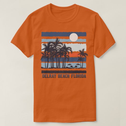  Delray Beach Florida Summer 80s Beach Souv T-shirt (Design voorkant)