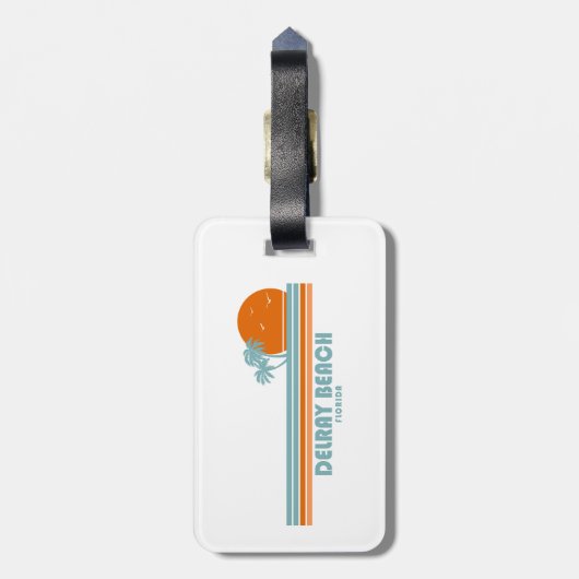 Delray Beach Florida Sun Palm Trees Bagagelabel (Achterkant verticaal)
