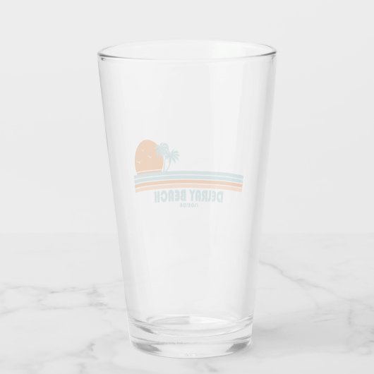 Delray Beach Florida Sun Palm Trees Glas (Achterkant)