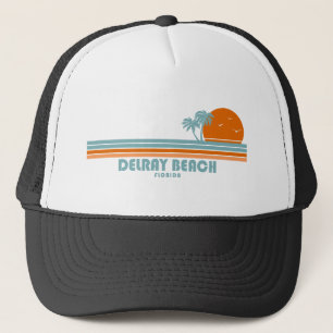 Delray Beach Florida Sun Palm Trees Trucker Pet