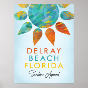 Delray Beach Florida Sunshine Travel Poster